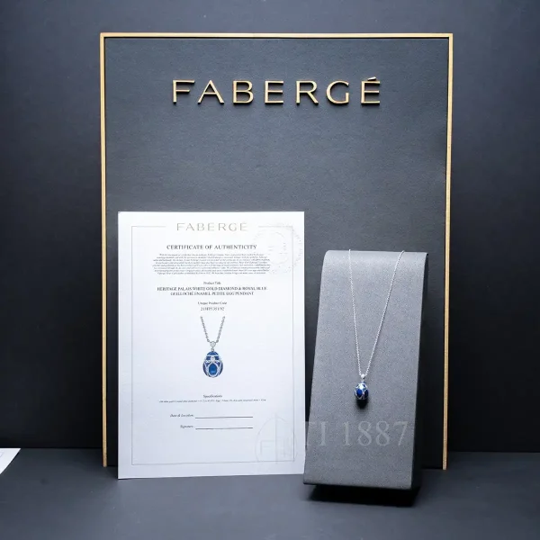 faberge heritage palais egg pendant blue small