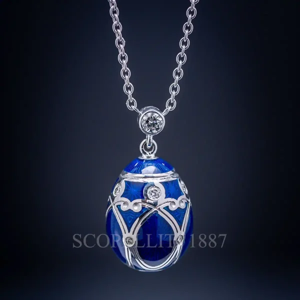 faberge heritage palais egg pendant blue small
