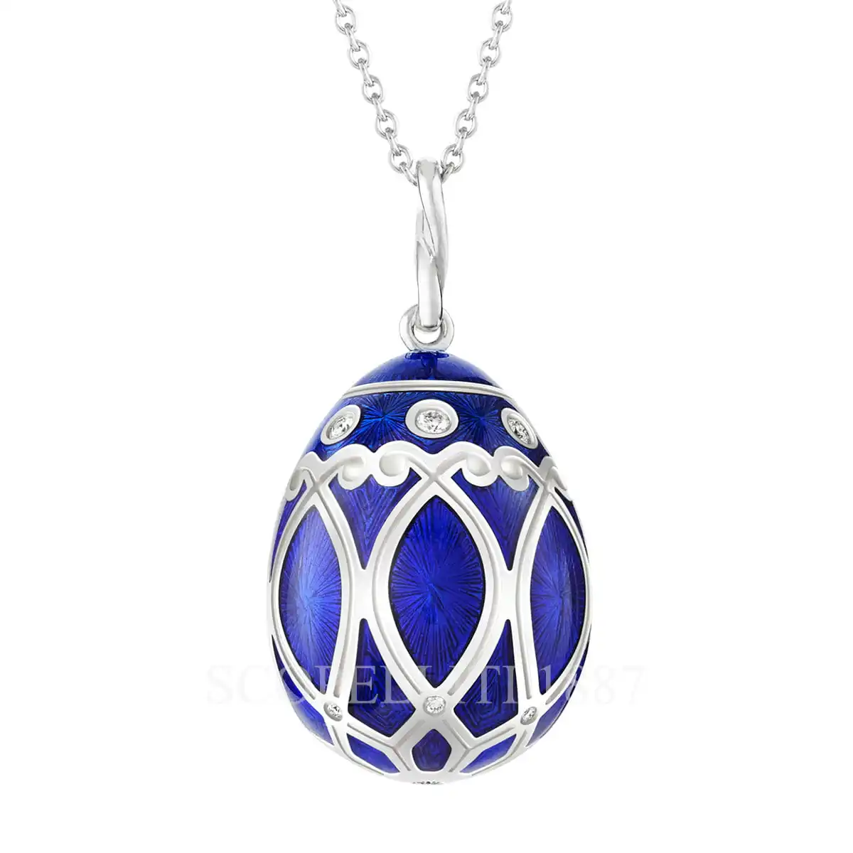 faberge heritage palais egg pendant blue