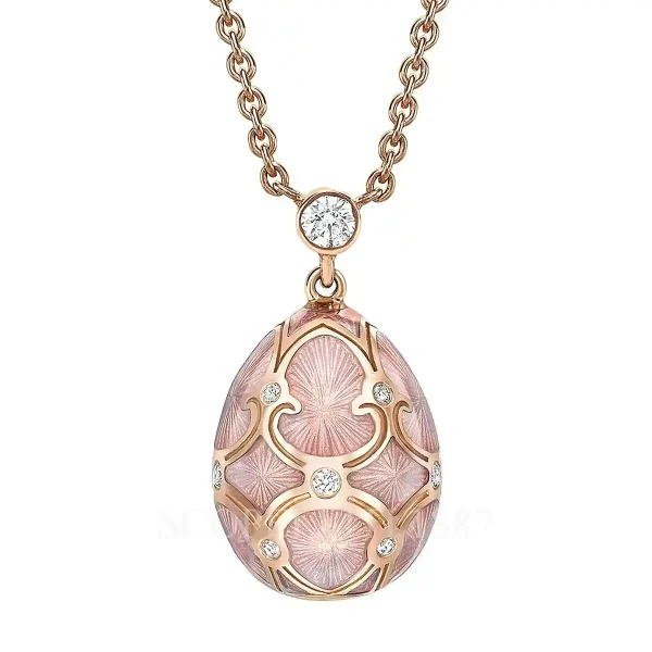fabergé forever mini enamel egg pendant pink