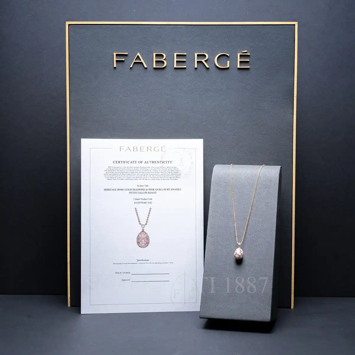 faberge rose gold diamond pink petite egg pendant