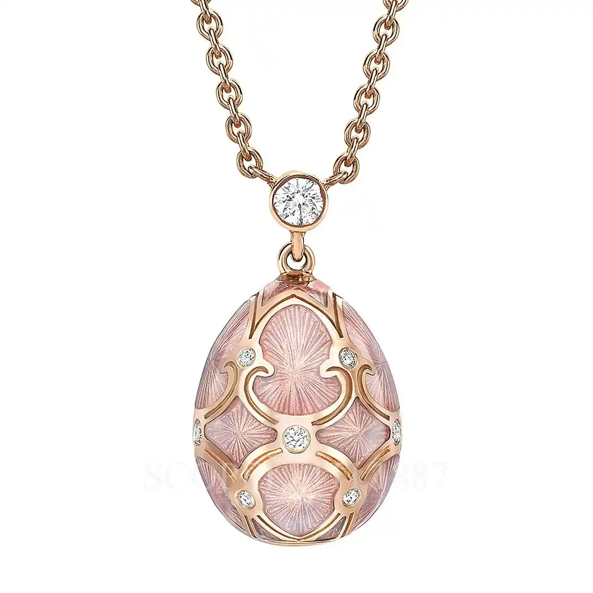 fabergé forever mini enamel egg pendant pink