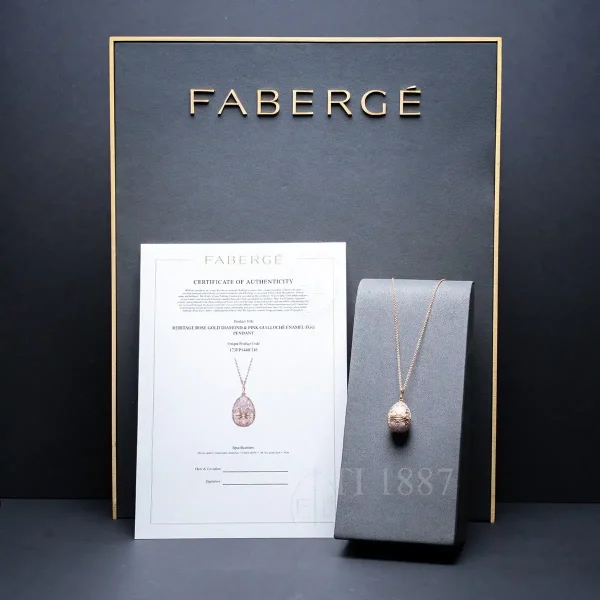 fabergé heritage egg pendant rose gold