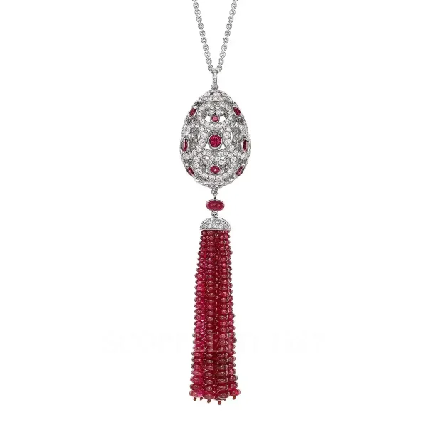 fabergé imperial ruby tassel egg pendant