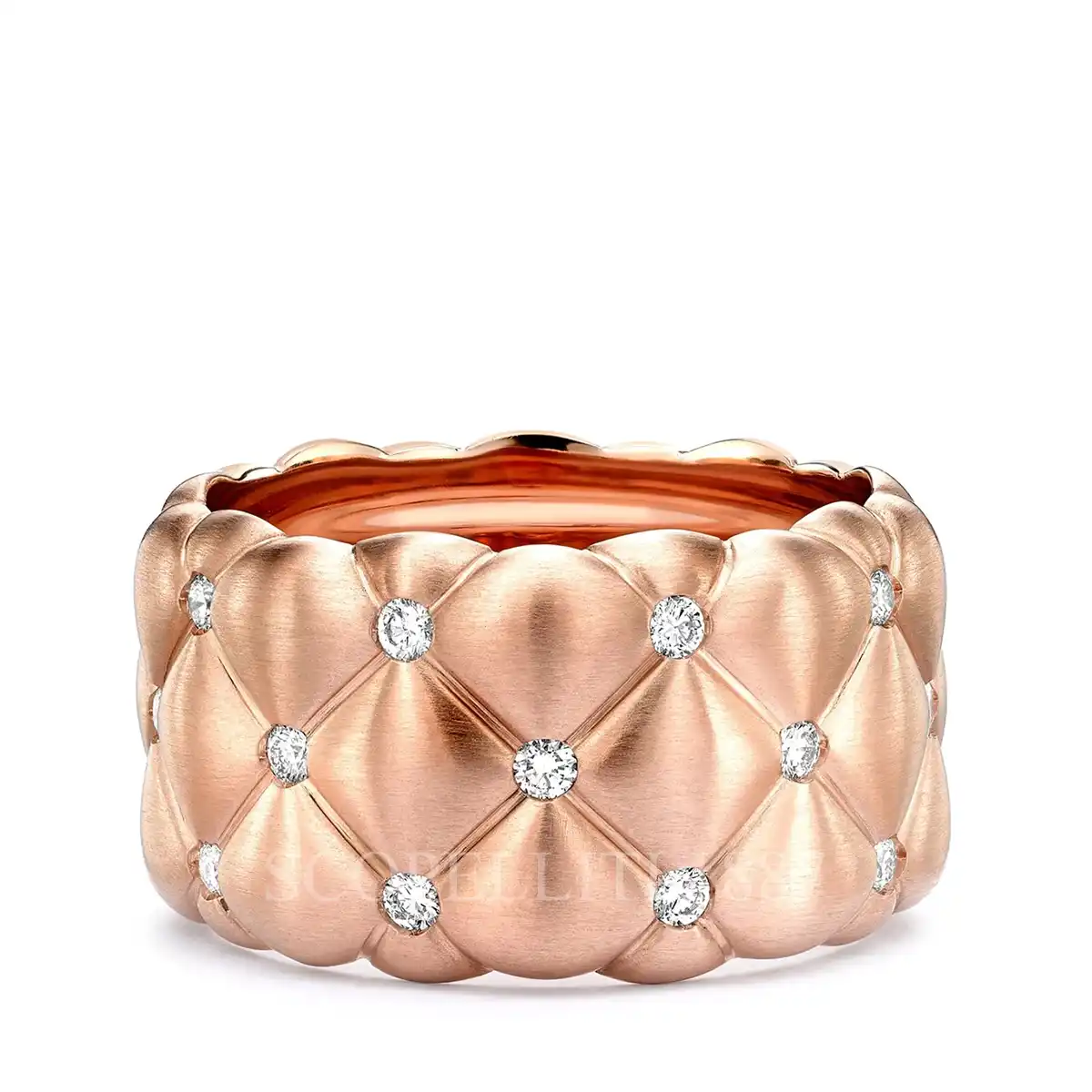 fabergé treillage diamond quilted ring rose gold