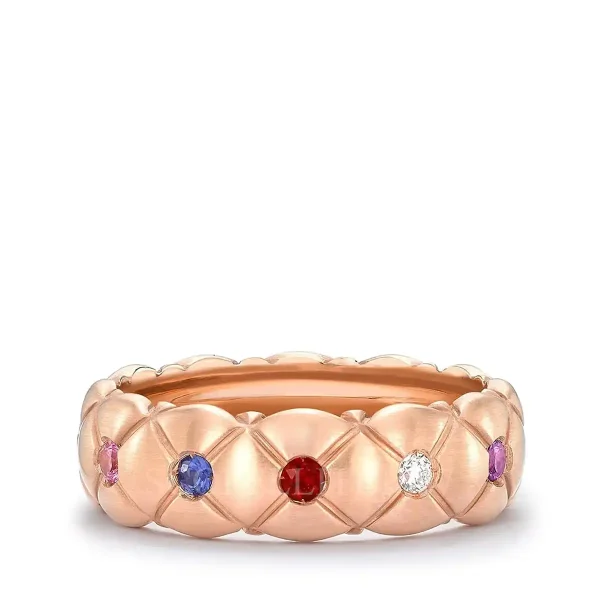 fabergé treillage mixed gemstone ring thin