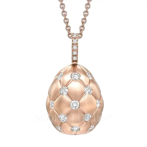 fabergé heritage quilted egg pendant rose gold
