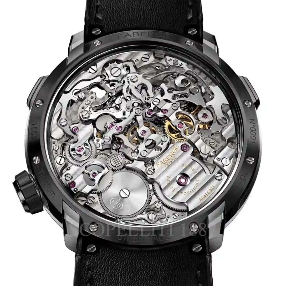 fabergé visionnaire cronograph ceramic watch back view