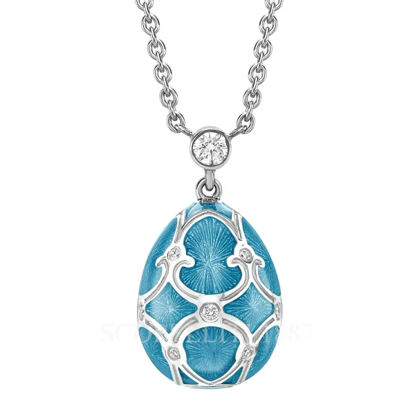 fabergé forever mini enamel egg pendant teal