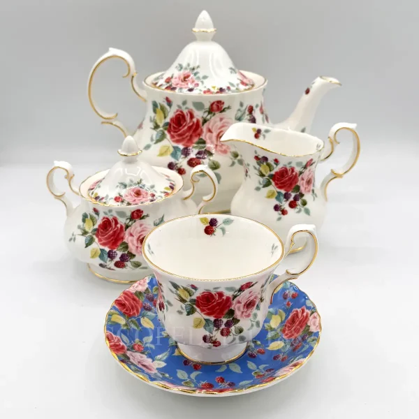 royal albert rosa tea set in fine porcelain