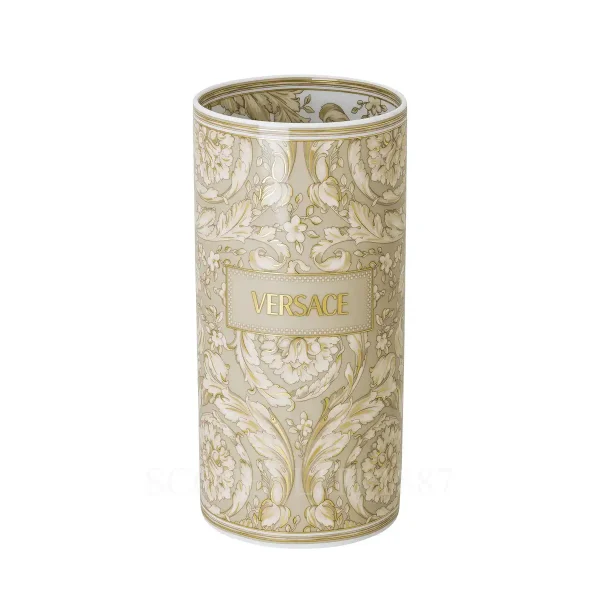 versace barocco beige vase 24 cm fine porcelain front view