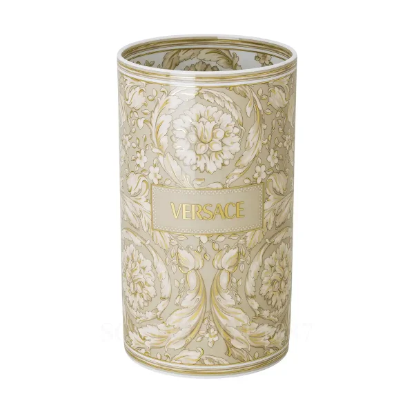 versace barocco beige vase 30 cm fine porcelain front view