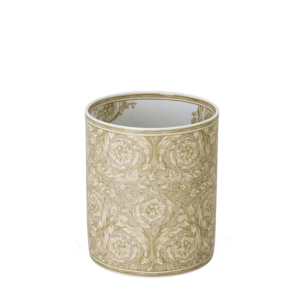 versace barocco beige vase 18 cm fine porcelain back view