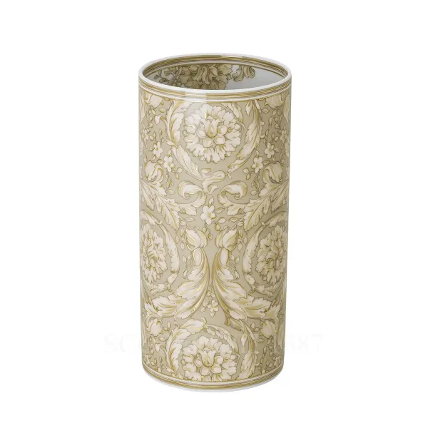 versace barocco beige vase 24 cm fine porcelain back view