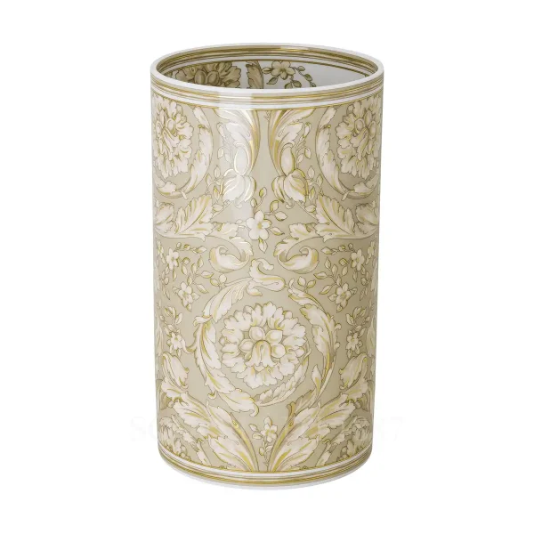 versace barocco beige vase 30 cm fine porcelain back view