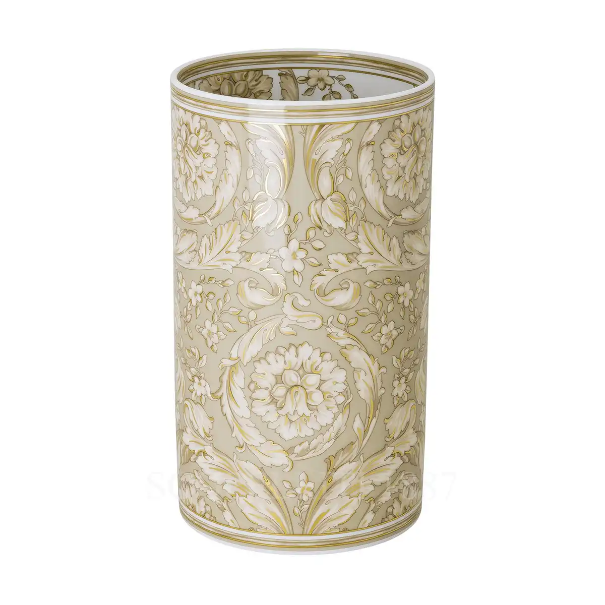 versace barocco beige vase 30 cm fine porcelain back view