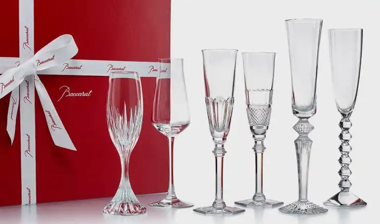 baccarat bubble box set of 6 crystal champagne flutes