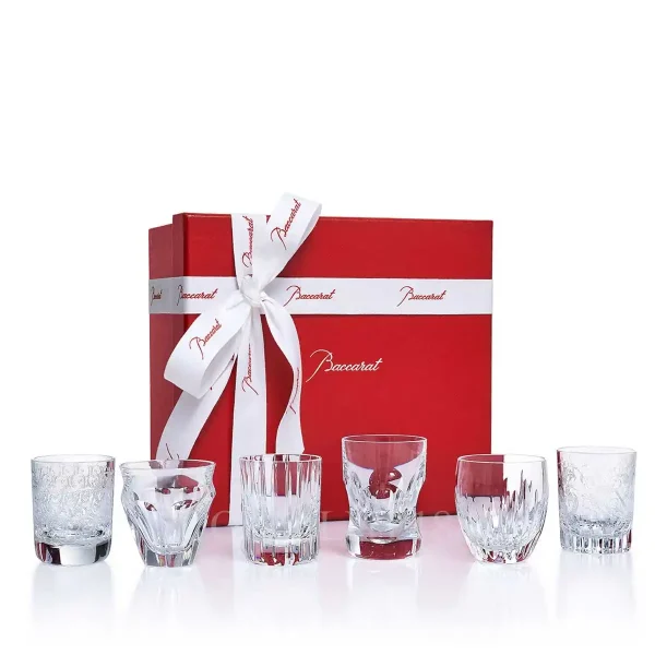 set of 6 baccarat everyday les minis glasses in crystal