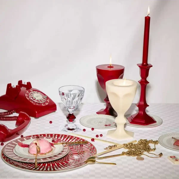 baccarat harcourt 1841 wine glass red knob