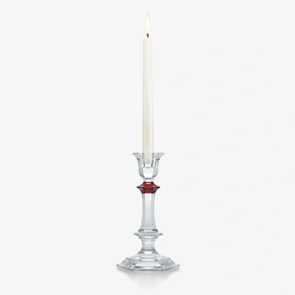 baccarat harcourt candlestick with red knob