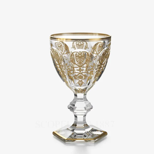 baccarat harcourt empire extra large glass in clear crystal with gold accents