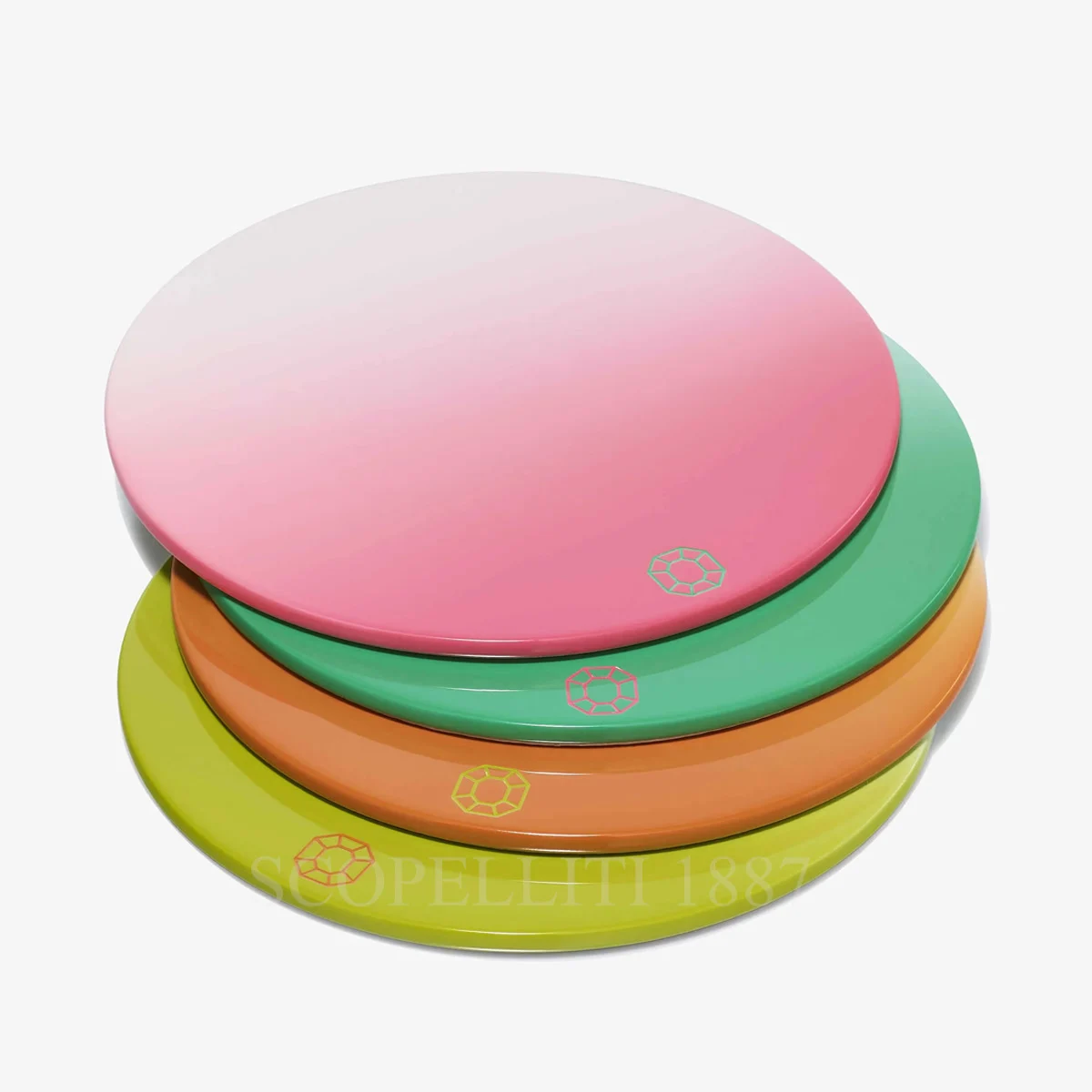 baccarat octogone colors of joy intense coasters
