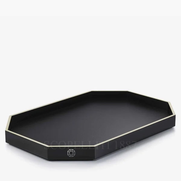 baccarat octogone tray black large
