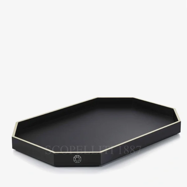 baccarat octogone tray black medium
