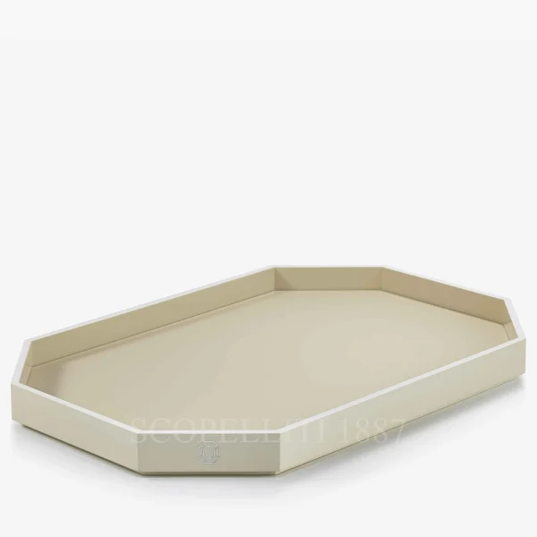 baccarat octogone tray ivory large