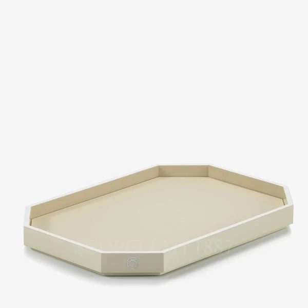 baccarat octogone tray ivory small
