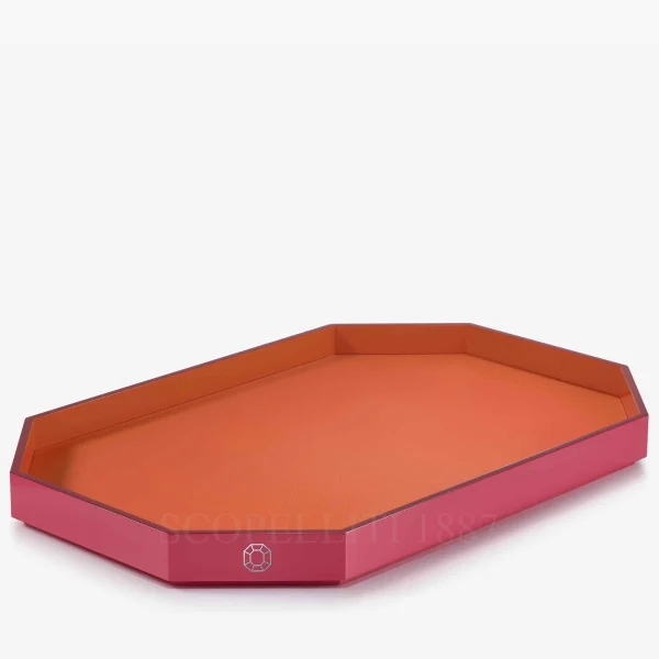 baccarat octogone tray orange large