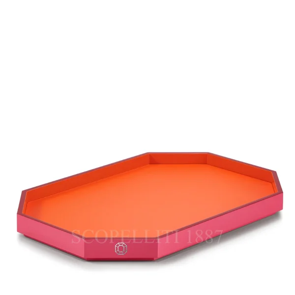 baccarat octogone tray orange medium