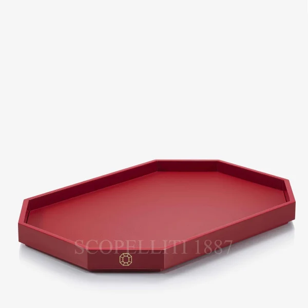 baccarat octogone tray red medium