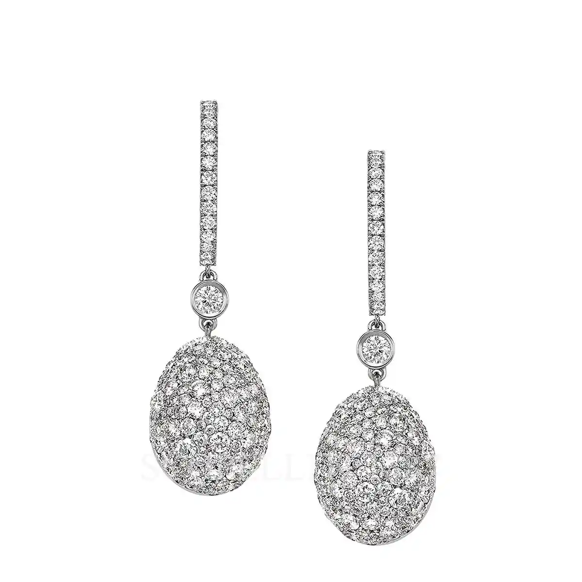 fabergé pavé diamond egg drop earrings
