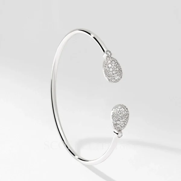 fabergé white gold and diamonds open bracelet