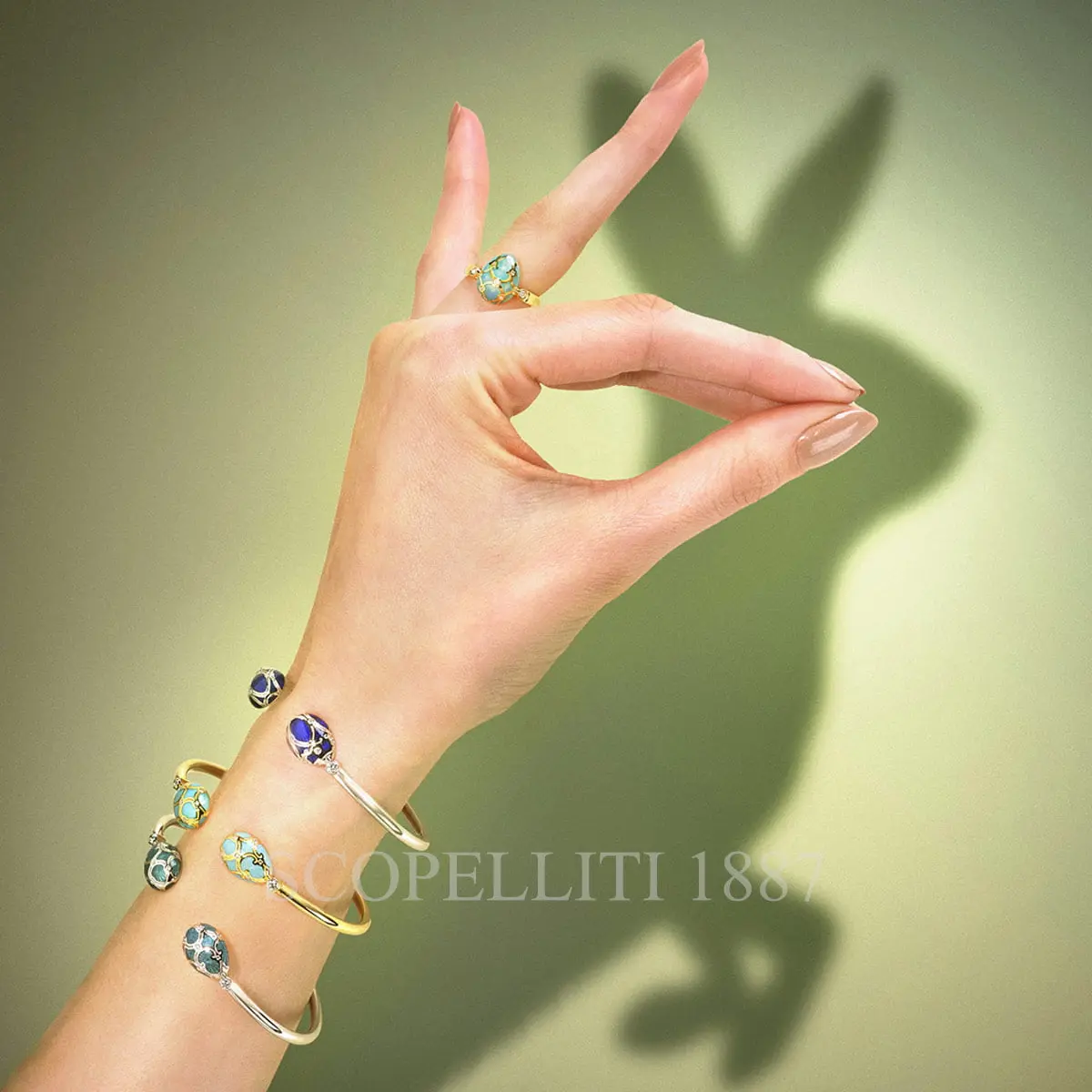 fabergé 18kt open bracelets palais