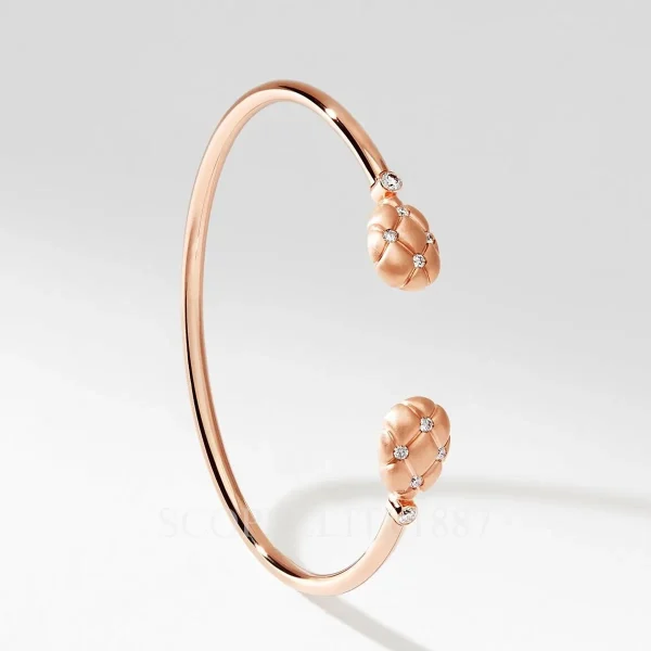 fabergé treillage rose gold quilted open bracelet