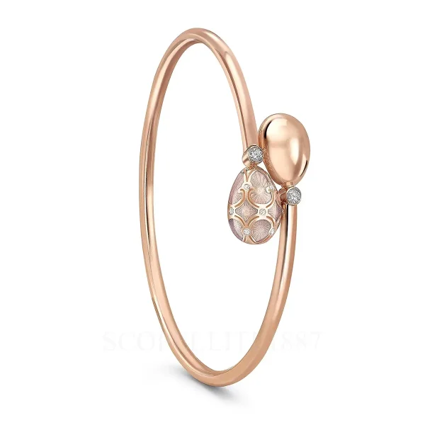 fabergé pink enamel crossover bracelet forever 18kt rose gold