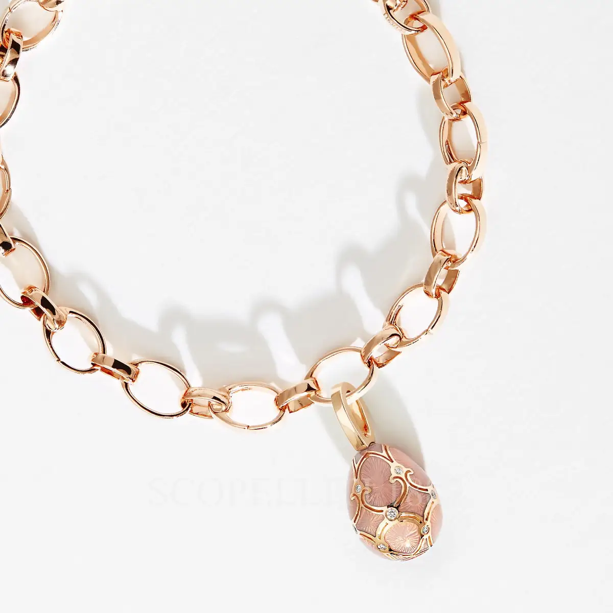 fabergé 18kt rose gold diamond pink egg charm heritage