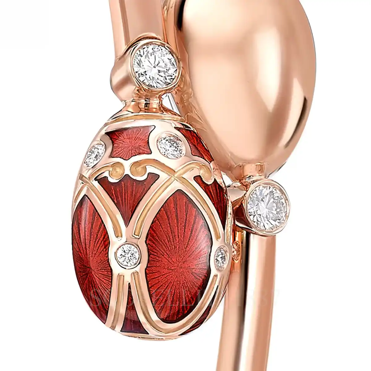 fabergé 18kt rose gold diamond red crossover bracelet palais detail