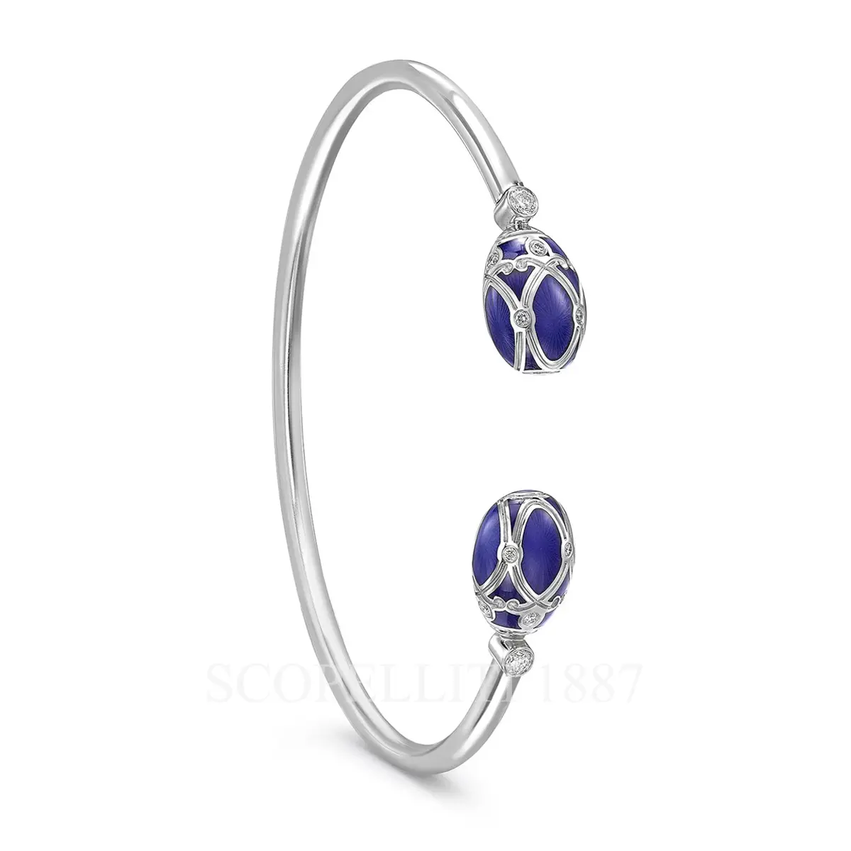 fabergé blue enamel open bracelet