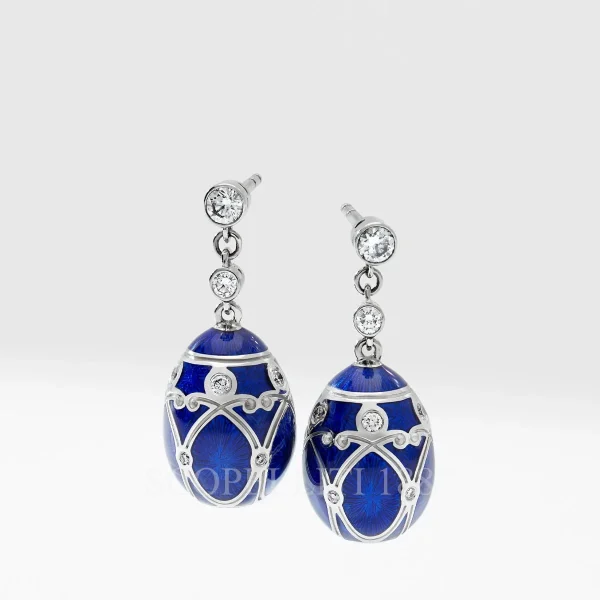 fabergé 18kt white gold diamond royal blue earrings palais