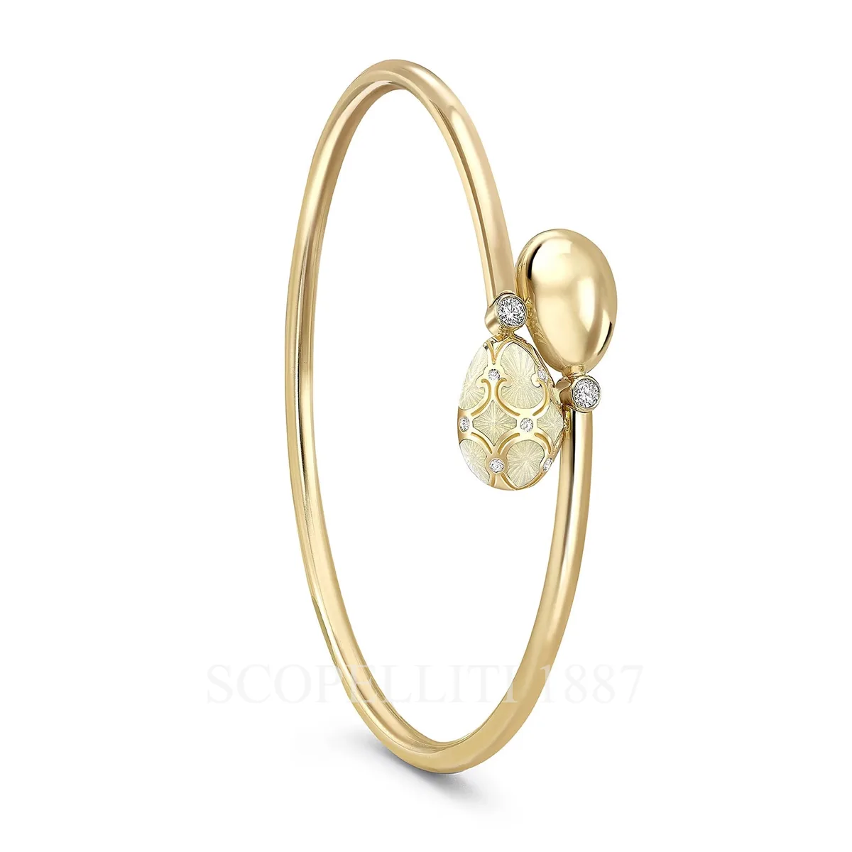 fabergé white enamel crossover bracelet