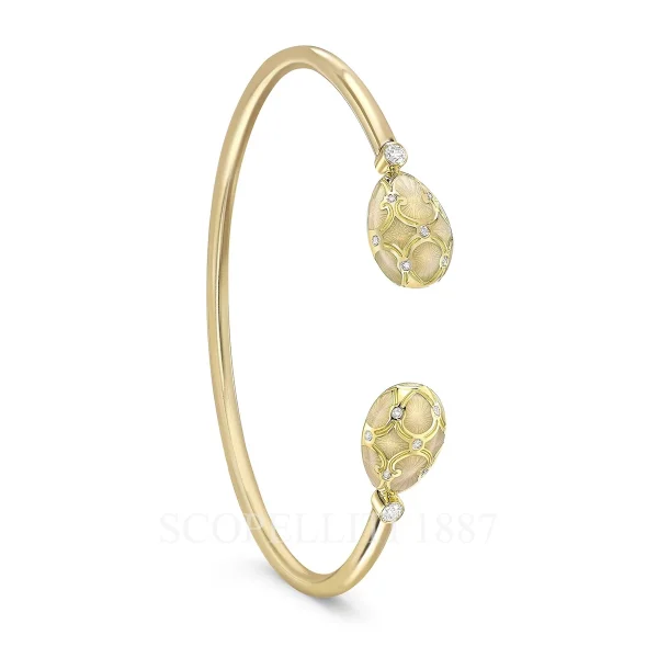 fabergé white enamel open bracelet
