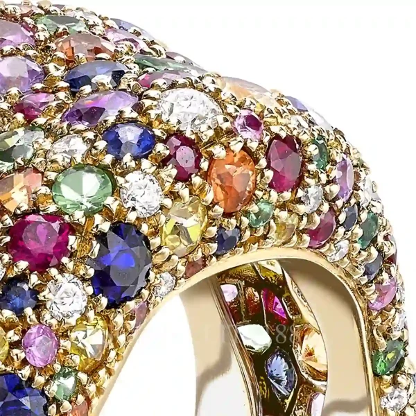 fabergé mixed gemstones wide ring multicolor emotion detail