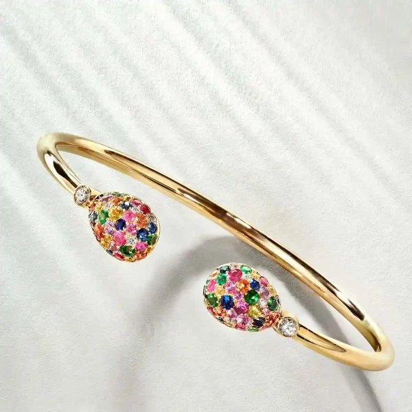 fabergé mixed gemstones open bracelet