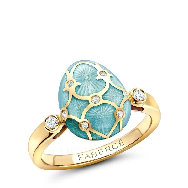 fabergé turquoise enamel egg ring