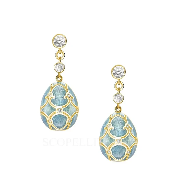 fabergé turquoise enamel egg drop earrings