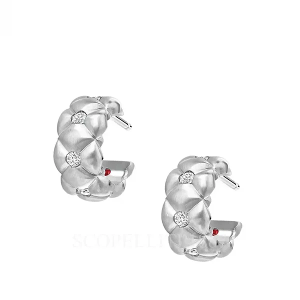 fabergé treillage white gold quilted hoop earrings