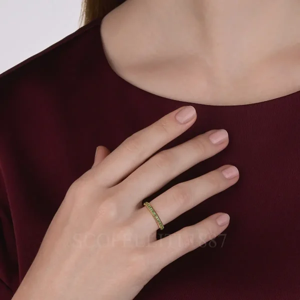 fabergé gold eternity ring with tsavorites